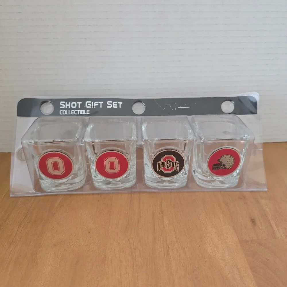 Ohio State University OSU Shot Glass Collectible 4 Piece Gift Set New‎